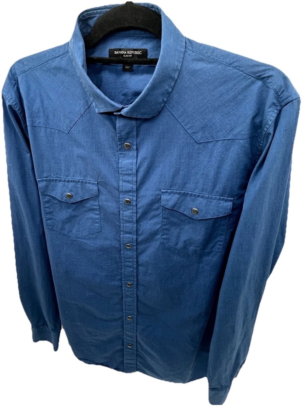 Banana Republic Men's Indigo Button-Down Western Shirt
